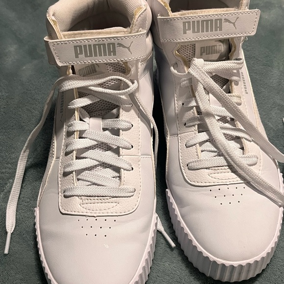 Puma White Lace-Up High-Tops - Picture 9 of 9